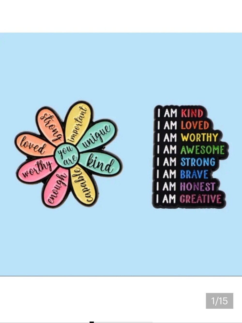 🌸 COLOURFUL INSPIRATIONAL PINS - SET OF 2🌸
